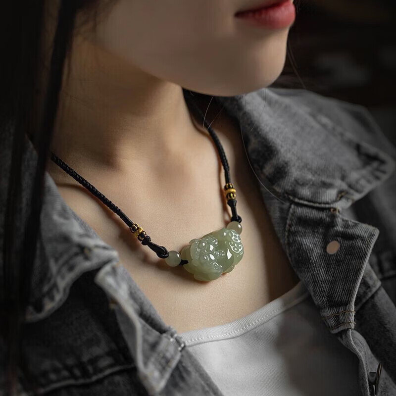 兰并官方貔貅玉石吊坠项链女男士护身符转运珠编织挂件生日纪念实用 貔貅项链