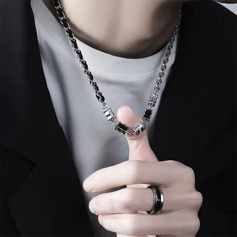 BJYL男士项链男潮流嘻哈锁骨链男生拼接链条项链学生百搭高级感配饰品