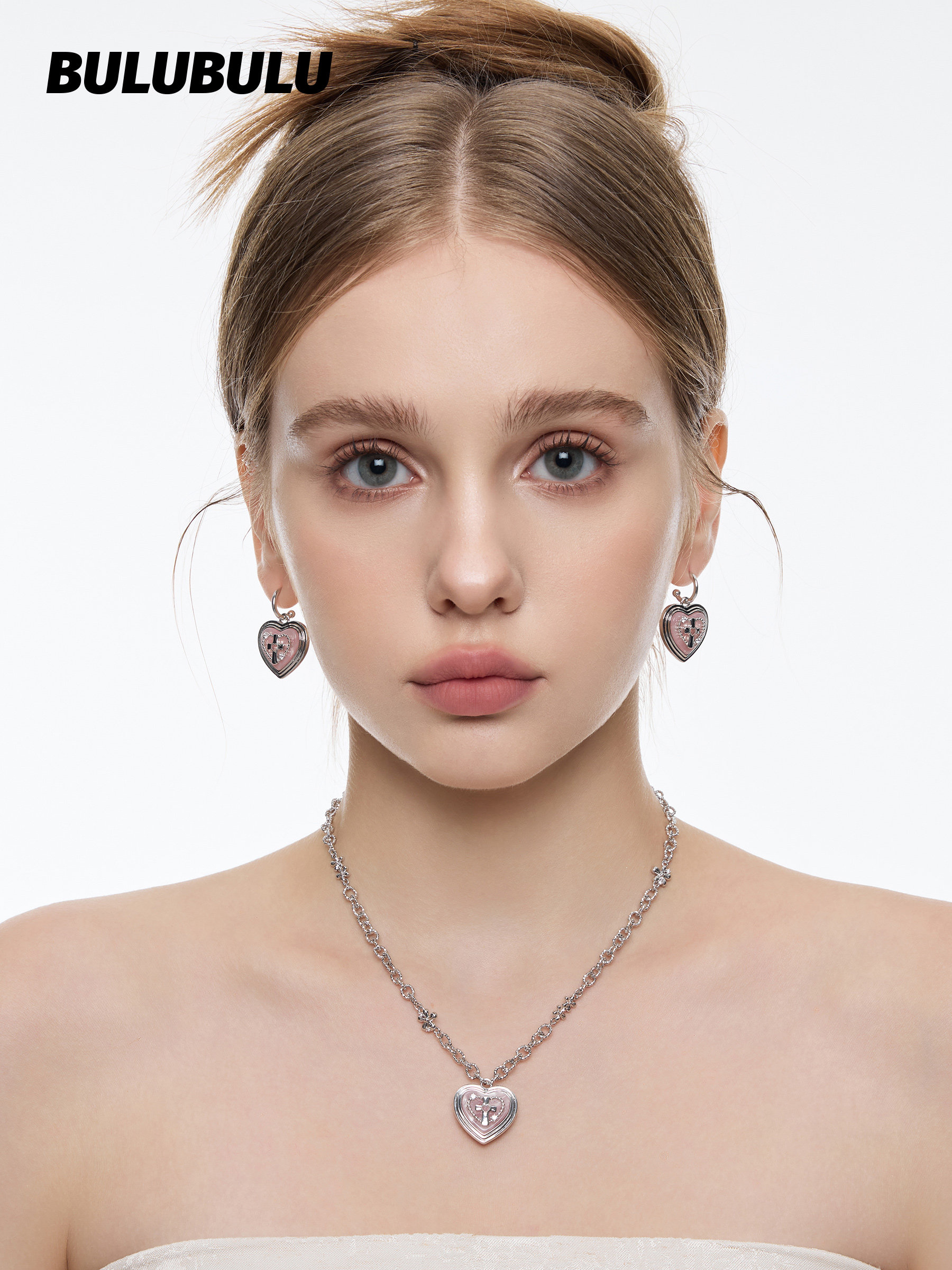 BULUBULU 宿命系列 原创粉色爱心项链女锁骨链轻奢小众设计choker